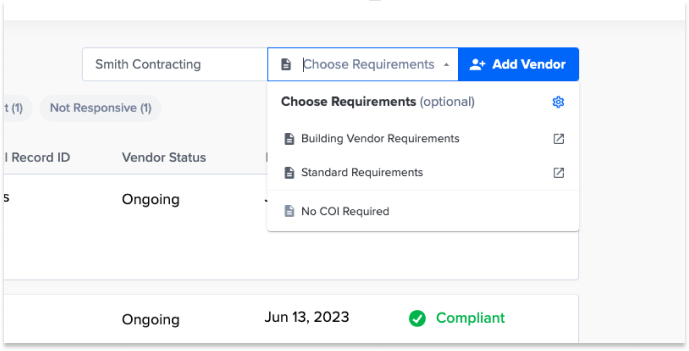 Choose requirements