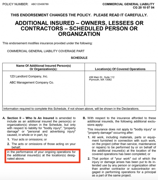 Additional Insured - endorsement - Jones Insurance Guide