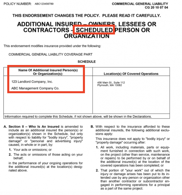 Additional Insured - Jones Insurance Guide