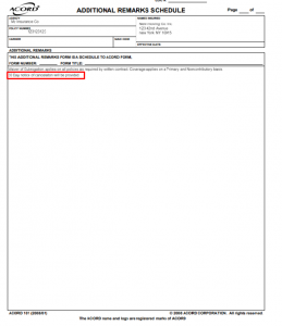 30 Days Notice of Cancellation in ACORD 101