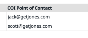 View of COI Point of Contacts within MRI Software through the Jones Integrations