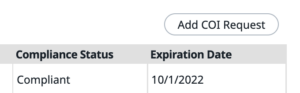 'Add COI Request' button within MRI Software through the Jones Integrations