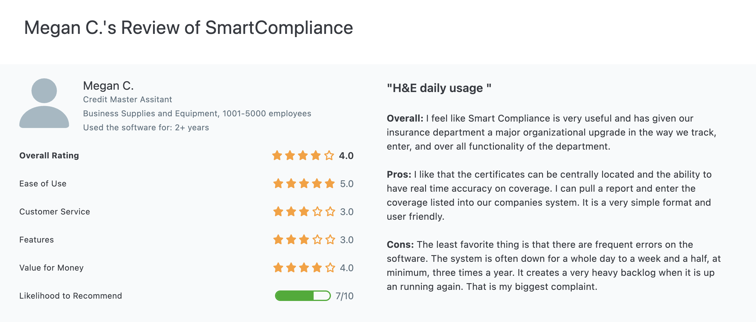 SmartCompliance review