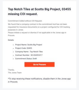Email Notification for Jones Software Users