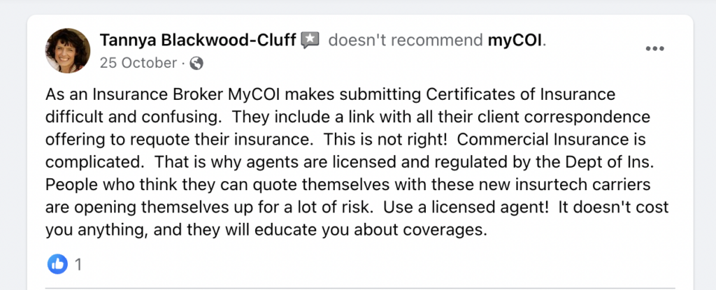 mycoi broker complaint