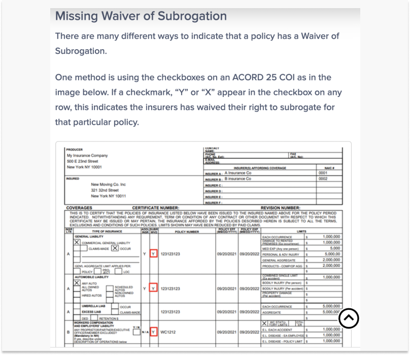 Waiver of subrogation - Jones Insurance Guide
